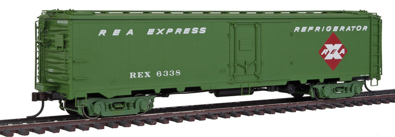 ACF/REA Steel Express Reefer - Ready to Run - Master(TM) -- Railway Express Agency #6338 (1960s Scheme, green, red, white, Diamond X)