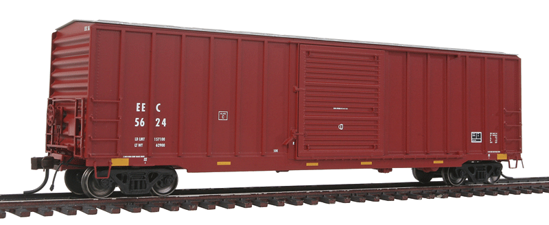 Berwick 50' Boxcar - Ready to Run - Master(R) -- East Erie Commercial EEC #5624 (Boxcar Red, yellow Conspicuity Markings)