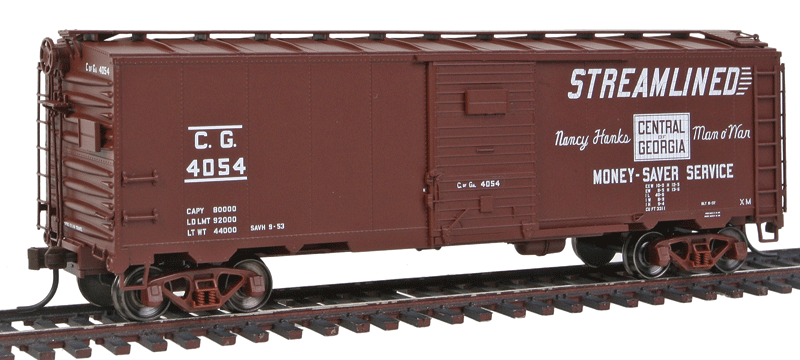 1932 ARA 40' Steel Boxcar - Ready to Run - Master(R) -- Central of Georgia #4054 (Boxcar Red, Streamlined Logo/Slogan)
