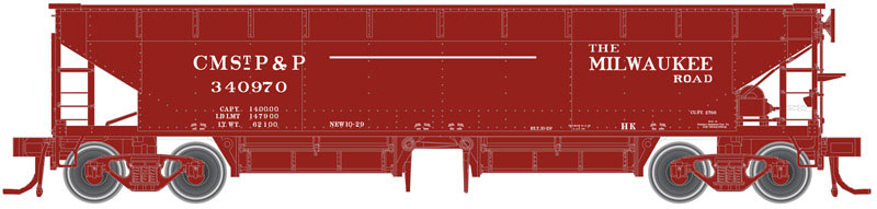 70-Ton Hart Ballast Car - Ready to Run - Master(R) -- Milwaukee Road #340931 (Boxcar Red, TMR Lettering)