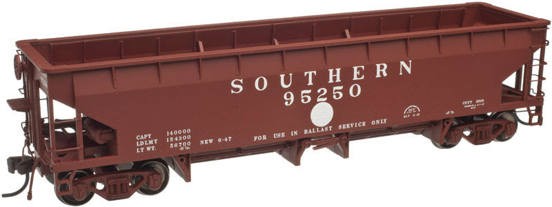 70-Ton Hart Ballast Car 3-Pack - Ready to Run - Master(R) -- Southern Railway #95250, 95277, 95293 (Boxcar Red, white Dot)