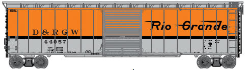 Postwar 50' Single-Door Boxcar 9' Door - Ready to Run - Master(R) -- Denver & Rio Grande Western #64064 (silver, Aspen Gold)