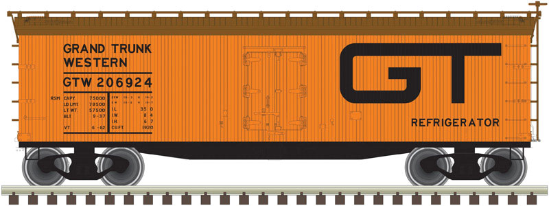 40' Wood Reefer - Ready to Run - Master(R) -- Grand Trunk Western #206920 (orange, black, Large GT Logo)