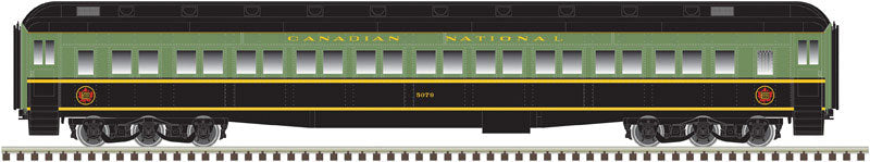 Heavyweight Paired-Window Coach - Ready to Run - Master(R) -- Canadian National #5022 (black, green, yellow; red Maple Leaf Logo)