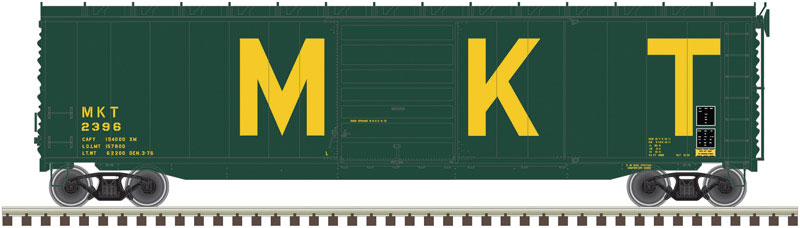 Postwar 50' Single-Door Boxcar - Ready to Run - Master(R) -- Missouri-Kansas-Texas #2388 (green, yellow, Billboard MKT)