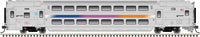 Multi-Level Commuter Cab Car & Trailer 3-Car Set - Ready to Run -- New Jersey Transit #7004 (Cab), 7550 (Trailer), 7218 (Toilet) (silver)