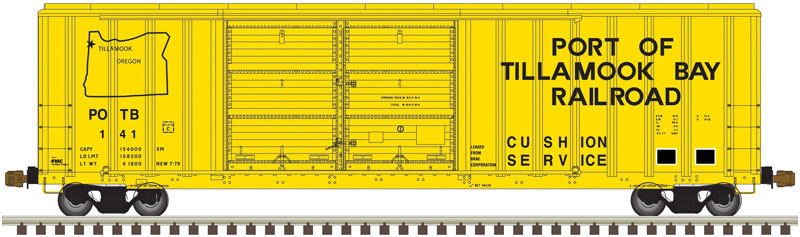FMC 5347 Single-Door Boxcar - Ready to Run -- Port of Tillamook #101 (yellow, black)