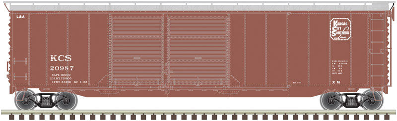 Postwar 50' Double-Door Boxcar - Ready to Run - Master(R) -- Kansas City Southern #20987 (Boxcar Red)