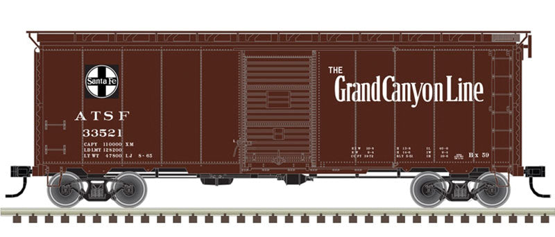 AAR Post-War Boxcar w/6' Door - Ready to Run - Master(R) -- Santa Fe 33830 (Boxcar Red, black, white, Grand Canyon Line Slogan)