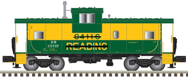 Extended-Vision Caboose - Ready to Run - Master(R) -- Delaware & Hudson 35791 (Ex-Reading, green, yellow)