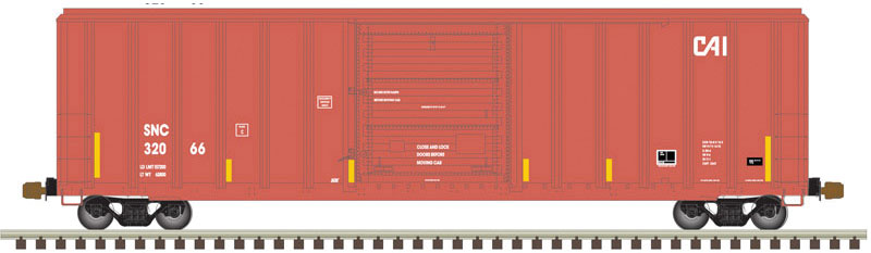 FMC 5347 Single-Door Boxcar - Ready to Run -- CAI SNC 32066 (Boxcar Red, white, yellow conspicuity marks)