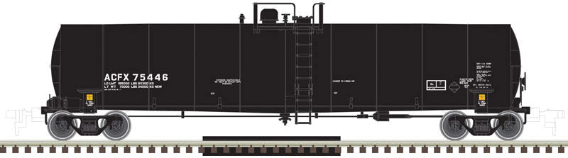 ACF 23,500 Gallon Tank Car - Ready to Run -- ACFX #75446 (black, Edible Lard Service)