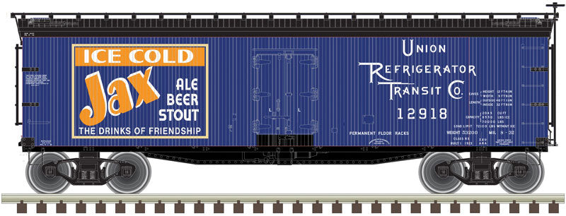 40' Wood Reefer - Ready to Run -- Jax 12918 (blue, black, orange, white)