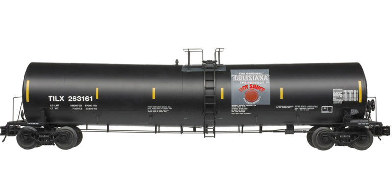 Trinity 25,500-Gallon Tank Car - Ready to Run - Master(R) -- Louisiana Hot Sauce TILX #261905 (black, gray, red)