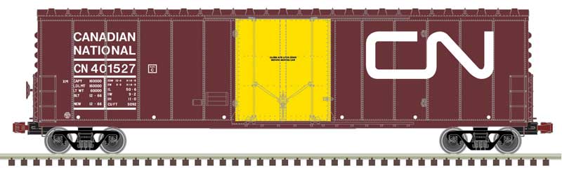 NSC 50' Newsprint Plug-Door Boxcar - Ready to Run -- Canadian National #401631 (Boxcar Red, yellow, Yellow Door; Noodle Logo)