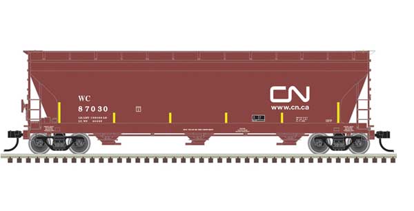 ACF 4650 Centerflow Covered Hopper Post-1971 Version - Ready to Run - Master(R -- Canadian National WC 87030 (Mineral Red, white, Website Noodle Logo)