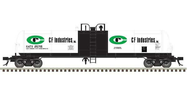 GATX 20,700-Gallon Tank Car - Ready to Run - Master(R) -- CF Industries GATX #25750 (white, black, green)
