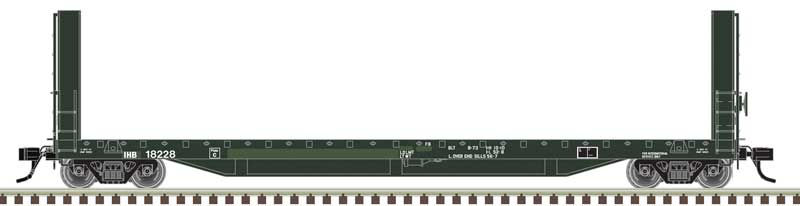 51'6" Bulkhead Flatcar - Ready to Run - Master(R) -- Indiana Harbor Belt #18325 (black, white)
