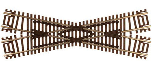 Code 55 Track w/Nickel-Silver Rail & Brown Ties -- 22.5-Degree Crossing