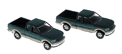 American Trucks - Ford F-150 Pickup w/Two-Tone Paint; Package of 2 -- Green & Tan