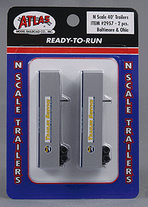 40' Trailer - 2-Pack -- Baltimore & Ohio (silver, blue, yellow)
