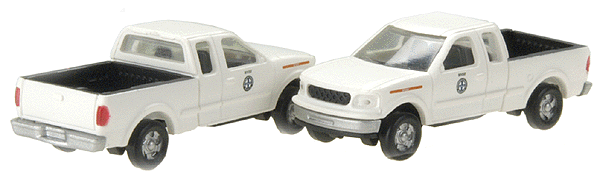 Atlas Master(TM) American Trucks - Ford F150 Maintenance of Way Pickup pkg(2) -- Burlington Northern Santa Fe (white) Pkg(2)