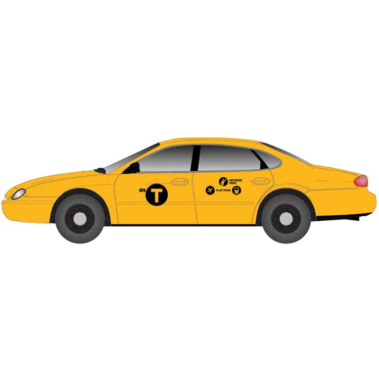 1996 Ford Taurus 4-Door Sedan - Assembled -- City Taxi (yellow, black)
