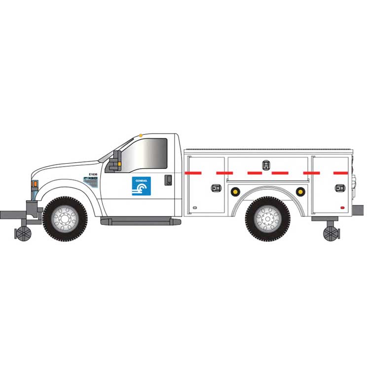 2008 Ford(R) F-350 Hi-Rail Pickup Truck - Assembled -- Conrail (white, blue)