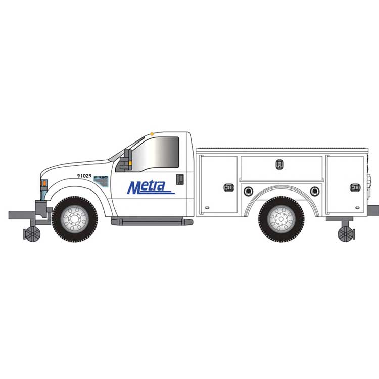 2008 Ford(R) F-350 Hi-Rail Pickup Truck - Assembled -- Metra (white, blue)