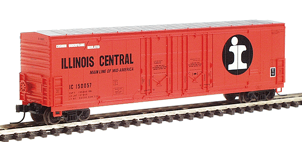 Evans 53' Double Plug-Door Boxcar -- Illinois Central #150057 (orange, black, white)