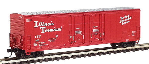 Evans 53' Double Plug-Door Boxcar -- Illinois Terminal #900 (red, white)
