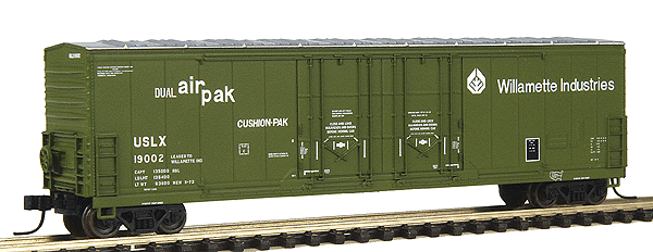 Evans 53' Double Plug-Door Boxcar -- Willamette Industries #19002