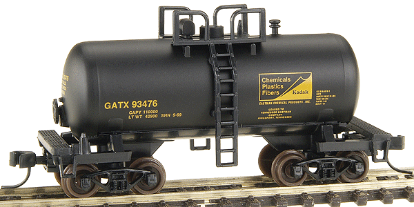 28' "Beer Can" Shorty Tank Car - Ready to Run -- Tennessee Eastman #93476 (black, yellow)