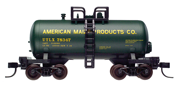 28' "Beer Can" Shorty Tank Car - Ready to Run -- American Maize-Products Co. #78347 (green, gold)