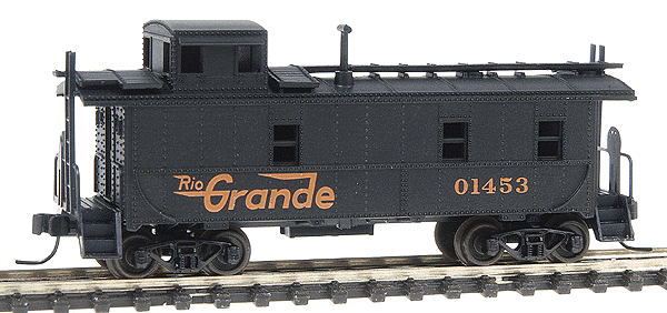 Cupola Caboose -- Denver & Rio Grande Western #01453 (black, orange)