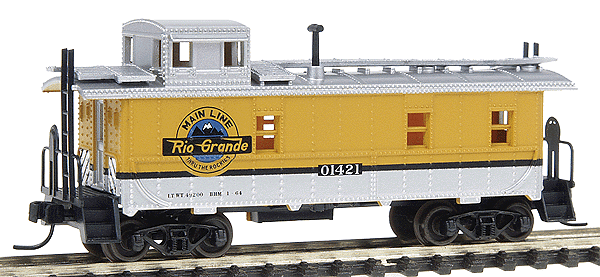 Cupola Caboose -- Denver & Rio Grande Western #01421 (silver, yellow, black)