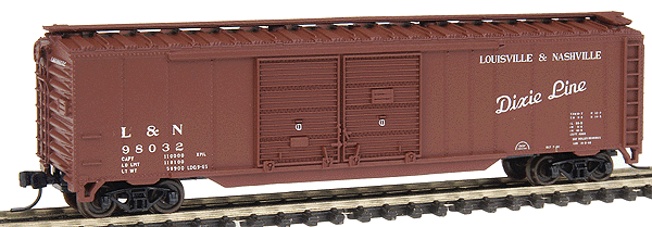 50' Staggered Double-Door Boxcar -- Louisville & Nashville "The Dixie Line" #98032 (Boxcar Red, white)