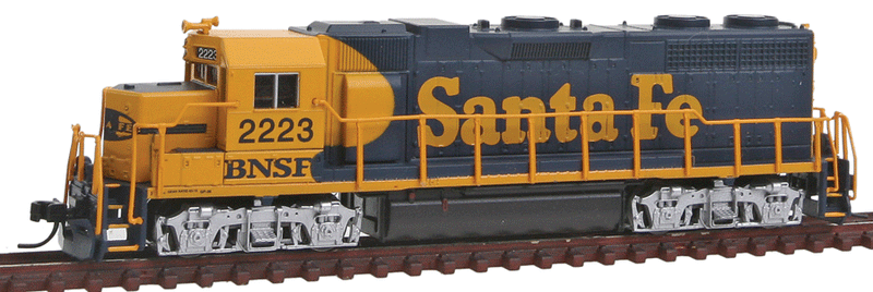 EMD GP38 Low-Nose w/Dynamic Brakes - Standard DC - Master(R) -- Burlington Northern Santa Fe #2223 (Patched ex-ATSF Warbonnet, blue, yellow)