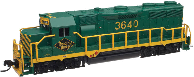 EMD GP35 Phase Ib No Dynamic Brakes w/DCC - Master(R) -- Reading #3640 (green, yellow stripes, Diamond Logo on Cab)