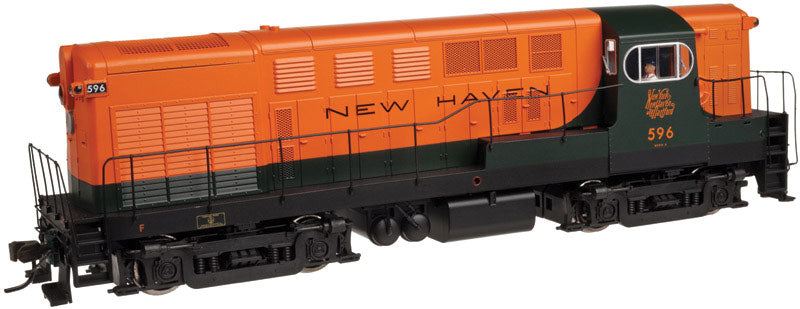 FM H16-44 Early Body/Cab w/Sill Handrails - Standard DC - Master(R) -- New Haven #593 (orange, green)