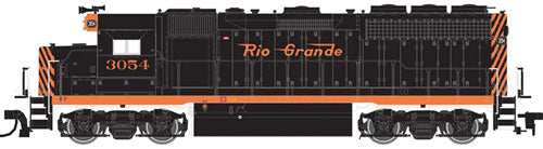 EMD GP40 w/Dynamic Brakes - Standard DC - Master(R) -- Denver & Rio Grande Western #3051 (black, Aspen Gold, Small Flying Grande)