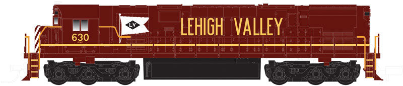 Alco C628 Phase IIB w/DCC - Master(R) -- Lehigh Valley #627 (Cornell Red, yellow, white, Large Flag & Lettering)