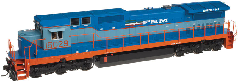 GE Dash 8-40C w/DCC - Master(R) -- Ferrocarriles Nacionales de Mexico FNM #15014 (2-Tone Blue, orange, white)