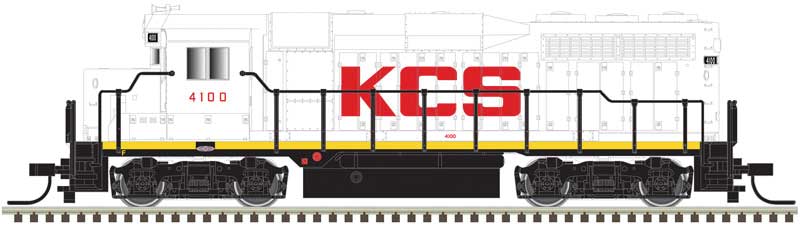 EMD GP30 Phase 1 No Nose Headlight - Standard DC -- Kansas City Southern 4106 (white, red, black)