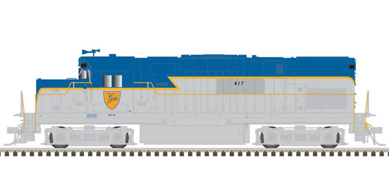 Alco C420 Phase 1 Low-Nose, Dynamic Brakes - ESU LokSound and DCC - Master G -- Delaware & Hudson 417 (Lightning Stripe, gray, blue)