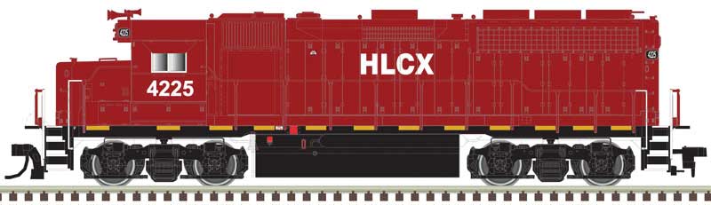 EMD GP40 Low Nose with Dynamic Brakes - LokSound and DCC - Gold -- Helm Leasing HLCX 4225 (red, white, yellow Conspicuity Marks)