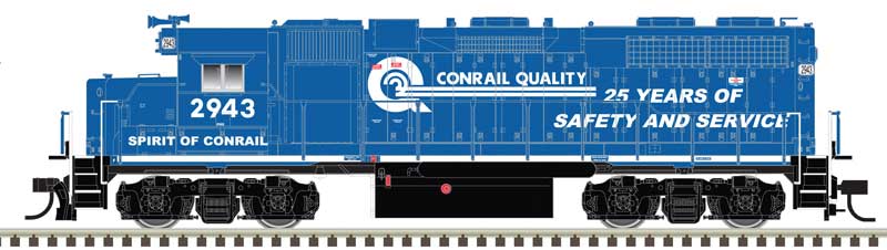 EMD GP38 Low Nose w/Dynamic Brakes - LokSound & DCC - Master(R) Gold -- Conrail #2943 (Spirit of Conrai, blue, white, Ditch Lights)