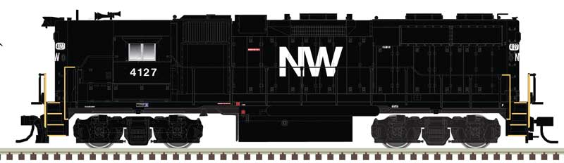 EMD GP38 High Nose w/Dynamic Brakes - LokSound & DCC - Master(R) Gold -- Norfolk & Western #4108 (black, white, NW Logo)