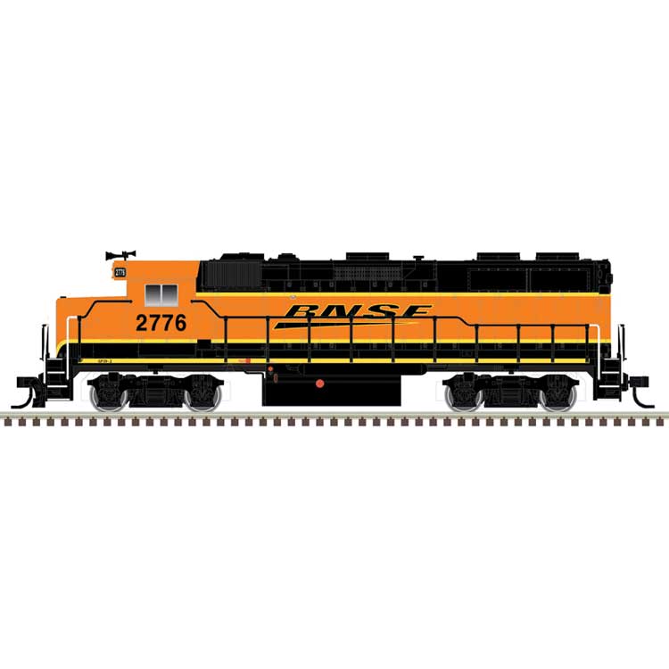 EMD GP39-2 Phase I - Standard DC - Master(R) Silver -- BNSF Railway #2776 (orange, black, Wedge Logo)