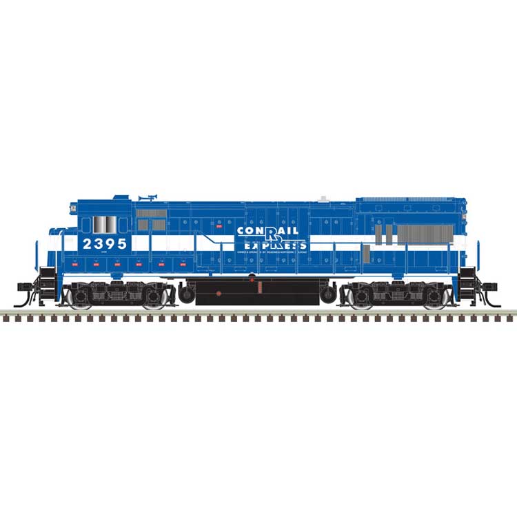 GE U23B - Standard DC - Master Silver -- Conrail Express RBMN #2395 (blue, white)